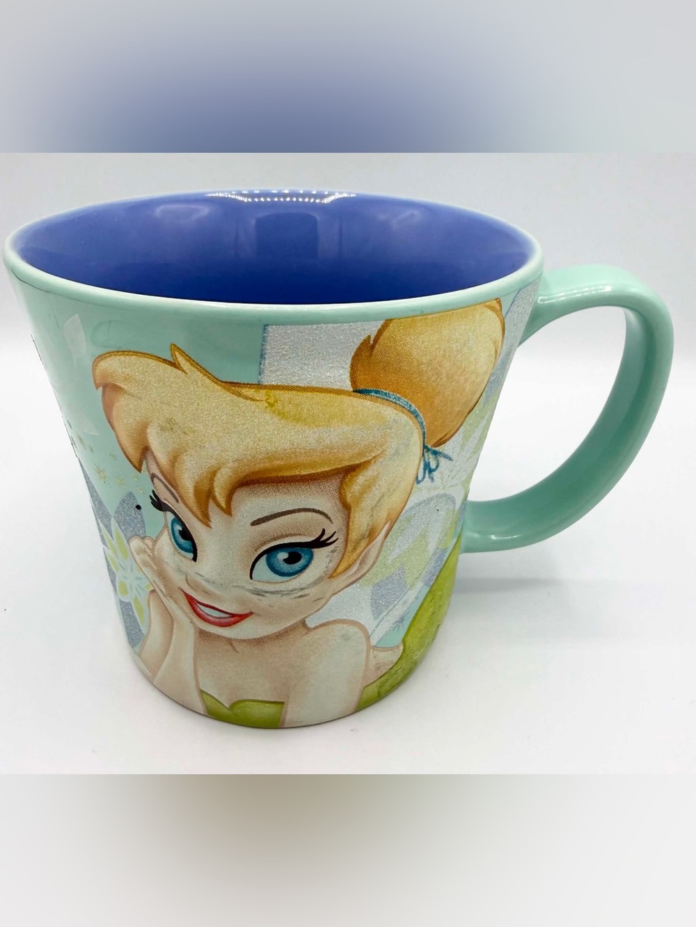 Disney Store Tinker Bell Coffee Tea Mug 3D Embossed Raised Image 3.75” Tall